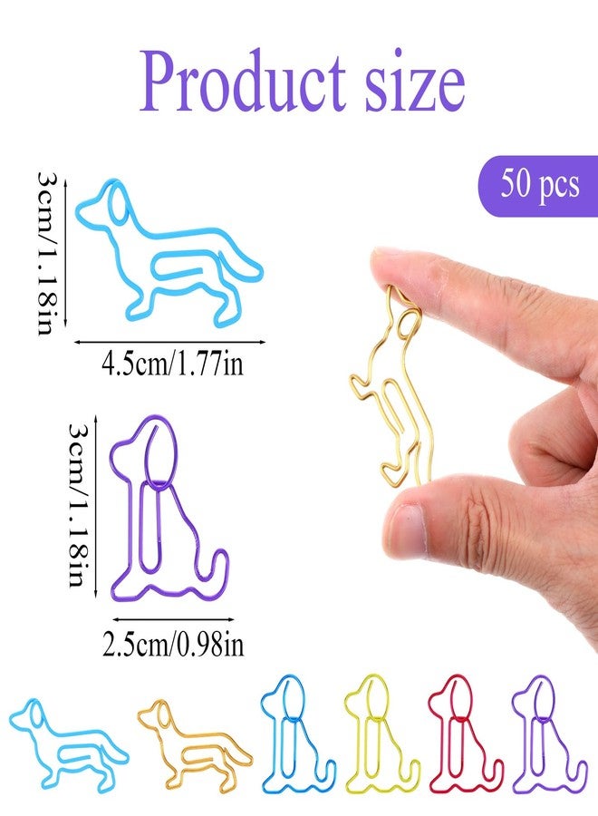 Eldraqth 50 Pcs Cute Paper Clips Dog Paperclips Cute Animal Paper Clips Metal Dogs Lover Gifts Black Binder Paperclips Document Note Sorting Organizer for Work School Office Supplies - Image 3