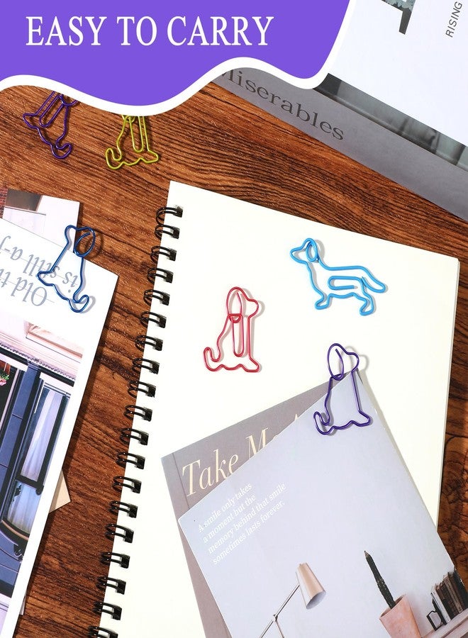 Eldraqth 50 Pcs Cute Paper Clips Dog Paperclips Cute Animal Paper Clips Metal Dogs Lover Gifts Black Binder Paperclips Document Note Sorting Organizer for Work School Office Supplies - Image 5