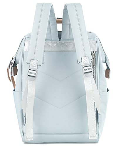 Himawari Laptop Backpack for Women & Men - Travel & Business Backpack With USB Charging Port, Water Resistant, College & Doctor Bag (Light Blue, Regular) - Image 3