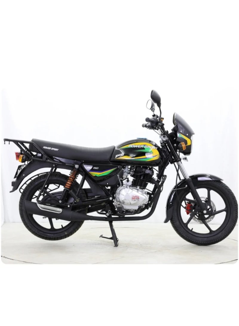 Boxer BM150cc Motorcycle, Black with Yellow Accents - Image 2