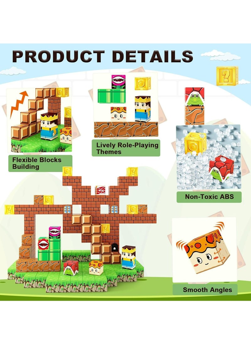 CMGTYYD 48 Pcs Magnetic Blocks Building Toys, Magnetic Tiles Building Blocks Toddler Toys, Build Mine Magnet World Set, STEM Sensory Outdoor Toys, Magnet Toys for Boys & Girls Ages 5-7  - Image 3