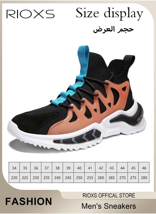 RIOXS - Men's Fashion Running Shoes with Mesh Upper, Casual Athletic Trainers with Non-slip Sole Design, Comfortable Walking Sneakers, Breathable Mesh Sports Shoes, Easy to Pull On and Off, Mens Athlesiure Trainers - Image 1