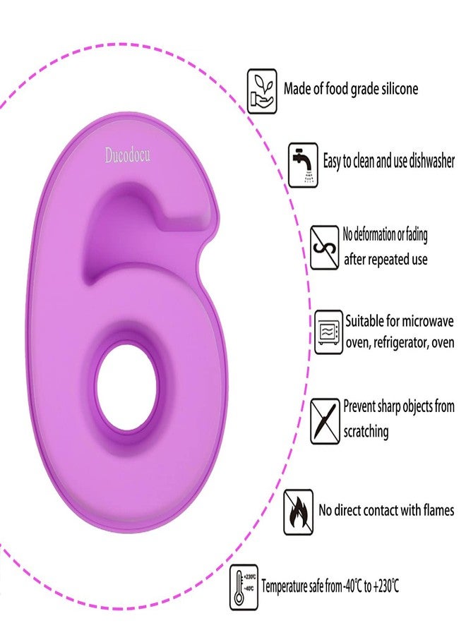 Ducodocu Large Silicone Number Cake Mould 3D Novelty Cake Pan DIY Baking Mold for Birthday Anniversary Number of 6 - Image 2