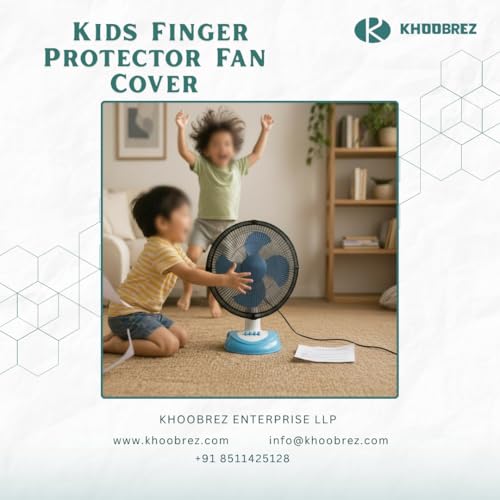 KHOOBREZ Kids Finger Protector Fan Cover F Table Fan Safety Cover with Dustproof Mesh Washable Free Size N-FDC-B1(Black) - Image 5