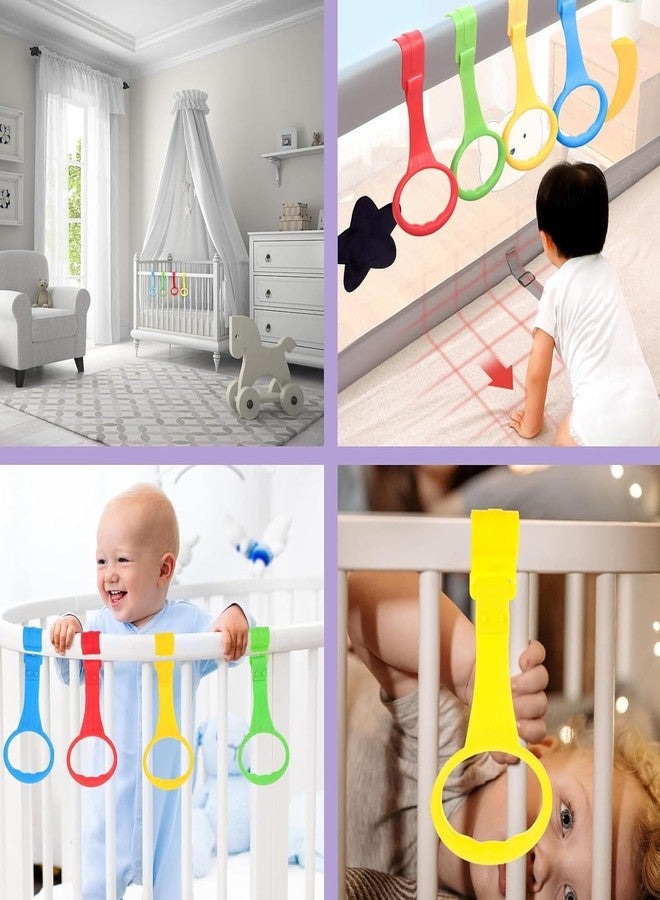 HEAVY DRIVER Baby Pull Up Rings for Crib (4 Pcs) | Standing Support Training Rings for Infants 6-18 Months | Anti-Slip Grip Crib Gym Handles for Motor Skill Development & Walking Practice - Image 4