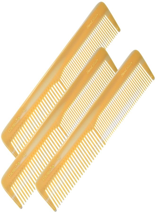 Giorgio GIVY16 Fine and Wide Tooth Handmade Detangler Comb - Hair Styling and Detangling Saw Cut Barber Comb for Men and Women - Image 1
