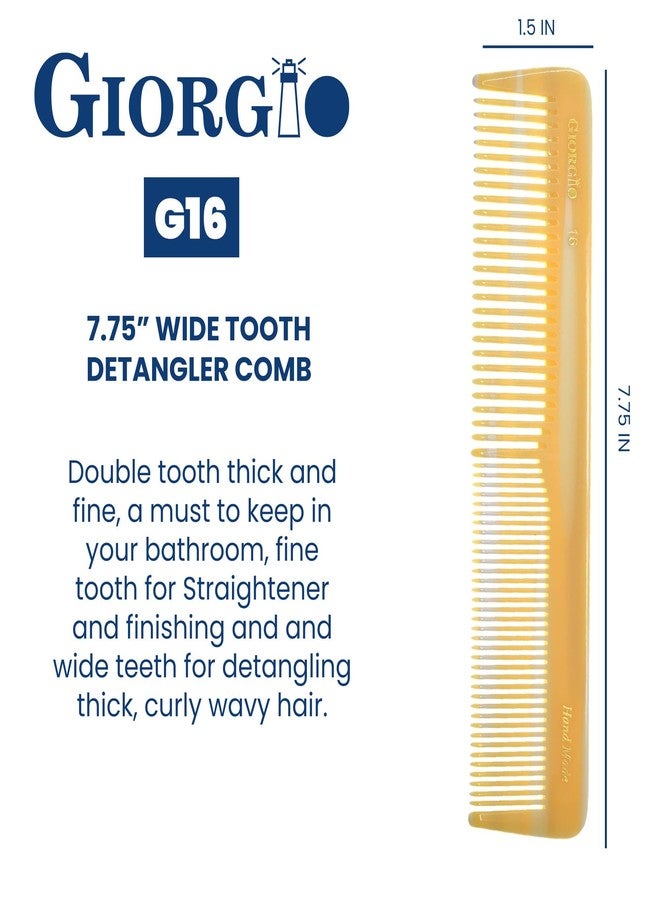 Giorgio GIVY16 Fine and Wide Tooth Handmade Detangler Comb - Hair Styling and Detangling Saw Cut Barber Comb for Men and Women - Image 3