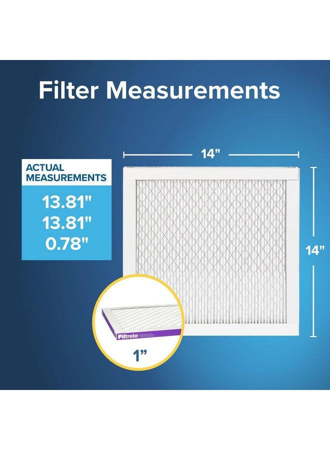 FILTRETE Filtrete 14x14x1 AC Furnace Air Filter, MERV 12, MPR 1500, CERTIFIED asthma & allergy friendly, 3 Month Pleated 1-Inch Electrostatic Air Cleaning Filter, 2-Pack (Actual Size 13.81x13.81x0.78 in)  - Image 2