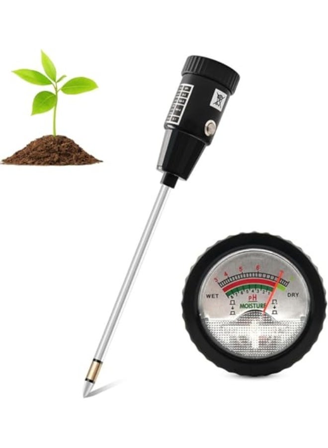 Generic 2 in 1 Soil PH Meter Soil Moisture Sensor Meter Soil PH Tester Soil Test Kit Gardening Tool for Indoor Outdoor Plant Garden Lawn Farm Waterproof Metal Electrode 295mm Long  - Image 1