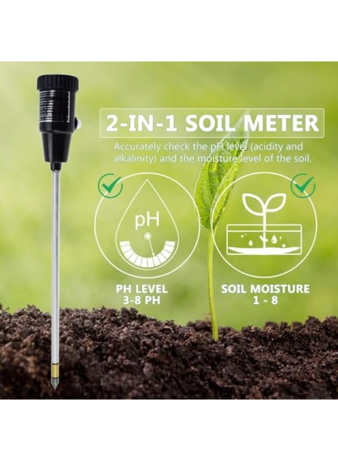 Generic 2 in 1 Soil PH Meter Soil Moisture Sensor Meter Soil PH Tester Soil Test Kit Gardening Tool for Indoor Outdoor Plant Garden Lawn Farm Waterproof Metal Electrode 295mm Long  - Image 2