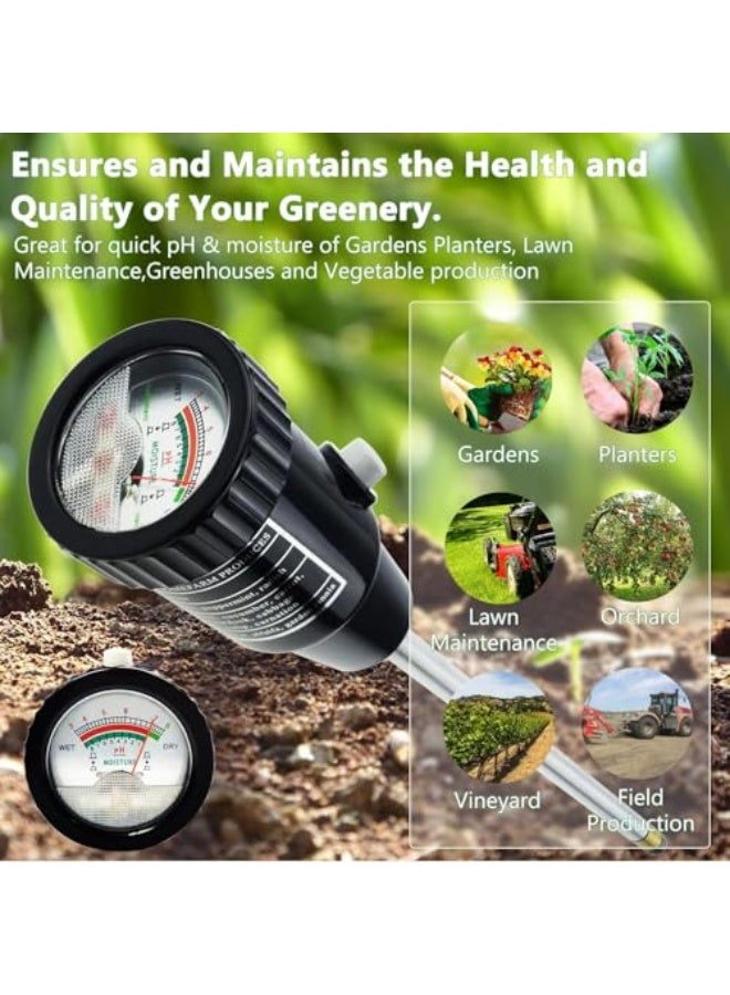 Generic 2 in 1 Soil PH Meter Soil Moisture Sensor Meter Soil PH Tester Soil Test Kit Gardening Tool for Indoor Outdoor Plant Garden Lawn Farm Waterproof Metal Electrode 295mm Long  - Image 3