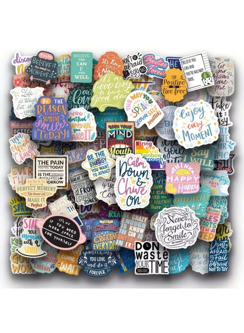 ZedPlay 100pcs Inspirational Stickers Pack, Motivational Stickers For Water Bottle Vinyl Quote Stickers, Affirmation Positive Stickers For Journaling Computer Decals Laptop For MacBook Phone Case - Image 2