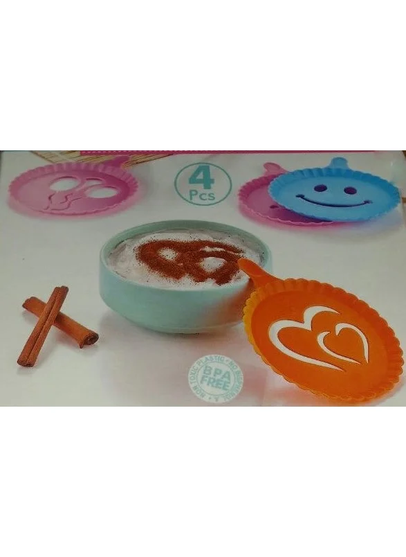 ANKA Phoenix Colored Coffee Decoration Templates (4 Pieces)