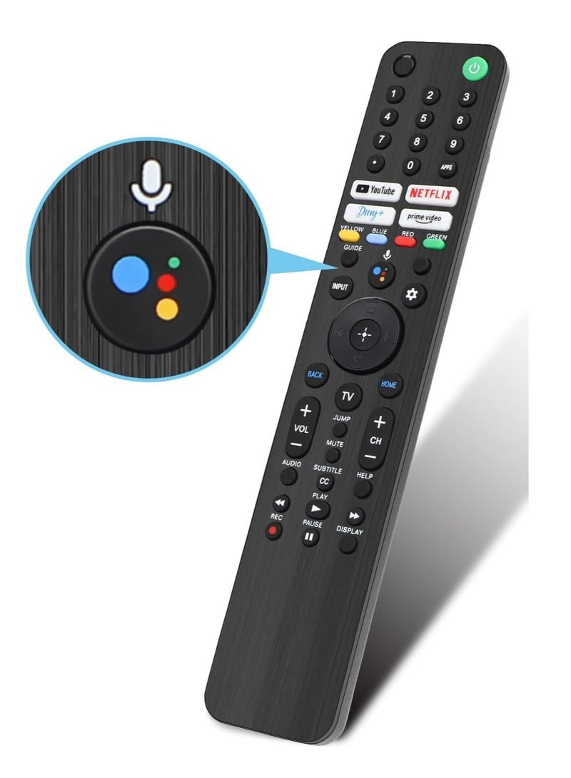 إلترازون Voice Remote Control RMF-TX520U for Sony TV, Replacement for Sony Bravia OLED LED 4K 8K UHD Smart Google TV, with YouTube, Netflix, Disney+, Prime Video Buttons - Image 1