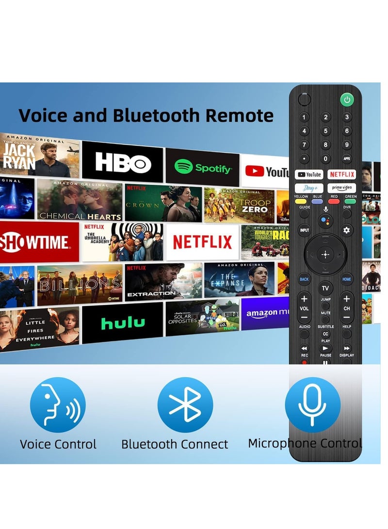 إلترازون Voice Remote Control RMF-TX520U for Sony TV, Replacement for Sony Bravia OLED LED 4K 8K UHD Smart Google TV, with YouTube, Netflix, Disney+, Prime Video Buttons - Image 3