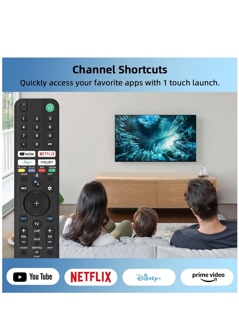 إلترازون Voice Remote Control RMF-TX520U for Sony TV, Replacement for Sony Bravia OLED LED 4K 8K UHD Smart Google TV, with YouTube, Netflix, Disney+, Prime Video Buttons - Image 4