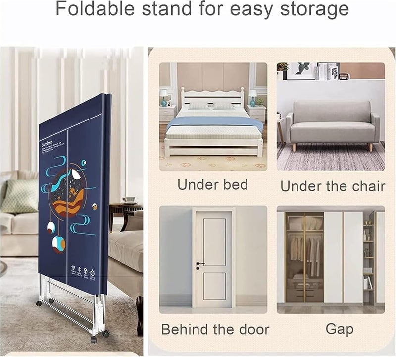 MOTIM Portable Electric Clothes Dryer, Foldable Clothing Care Machine Double Layer Stackable Clothes Drying Rack for Apartments, RV,Laundry, and More - Image 4
