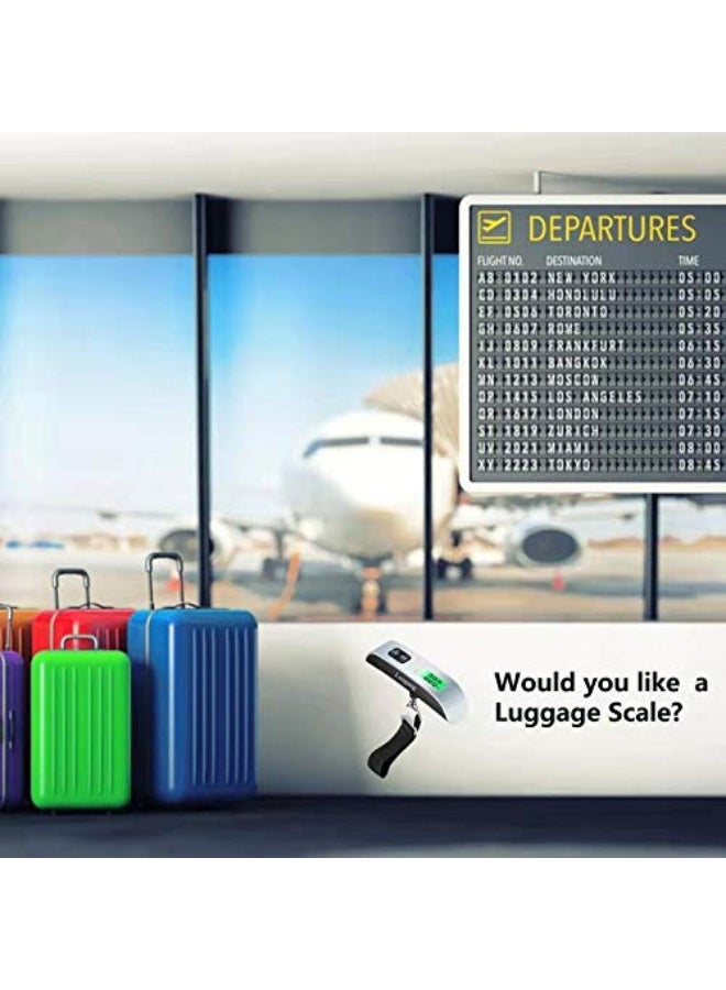 Fixer Digital Suitcase Scale, Luggage Scale, Hanging Scale, Hand Scales with Temperature Sensor and Tarering, Suitcase Scales for Travel, Outdoor, Household Use, 50 kg, silver - Image 4