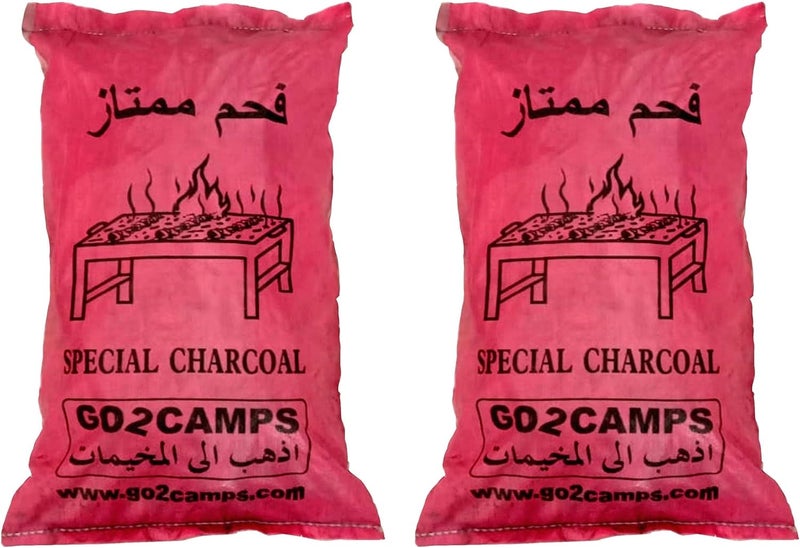 الصقر كيس فحم الخشب الصلب للشواء 1 كجم | فحم خشب طبيعي للشواء قطع متوسطة - 1 كجم (عبوة من 2) - Image 1