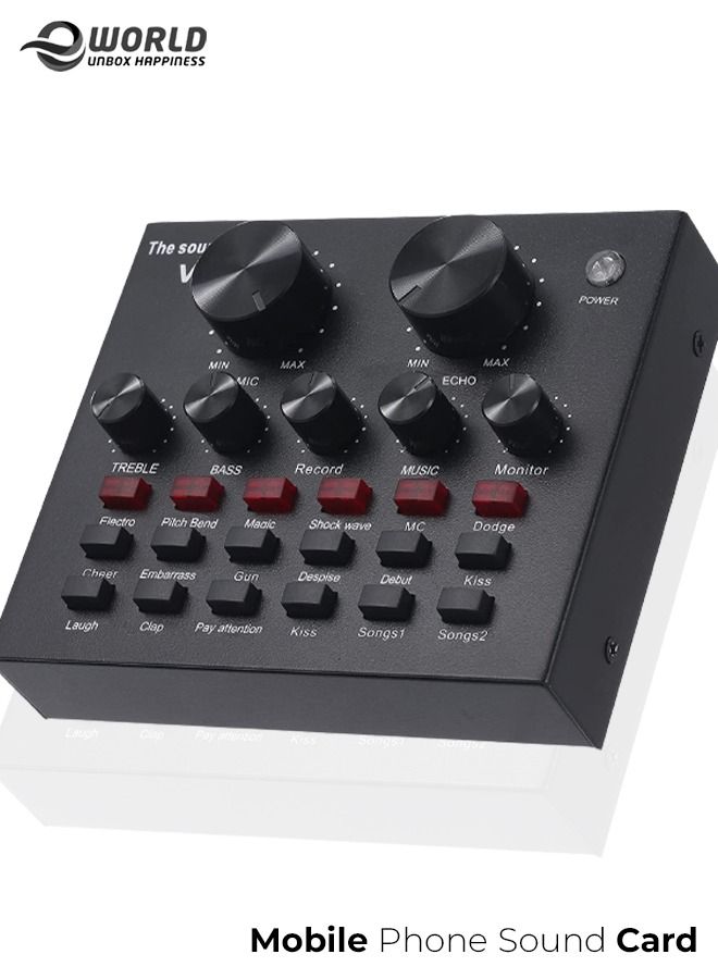 Eworld Bluetooth Mobile Sound Card with 12 Effects Microphone USB External Chip for Computer Audio Broadcast  - Image 1