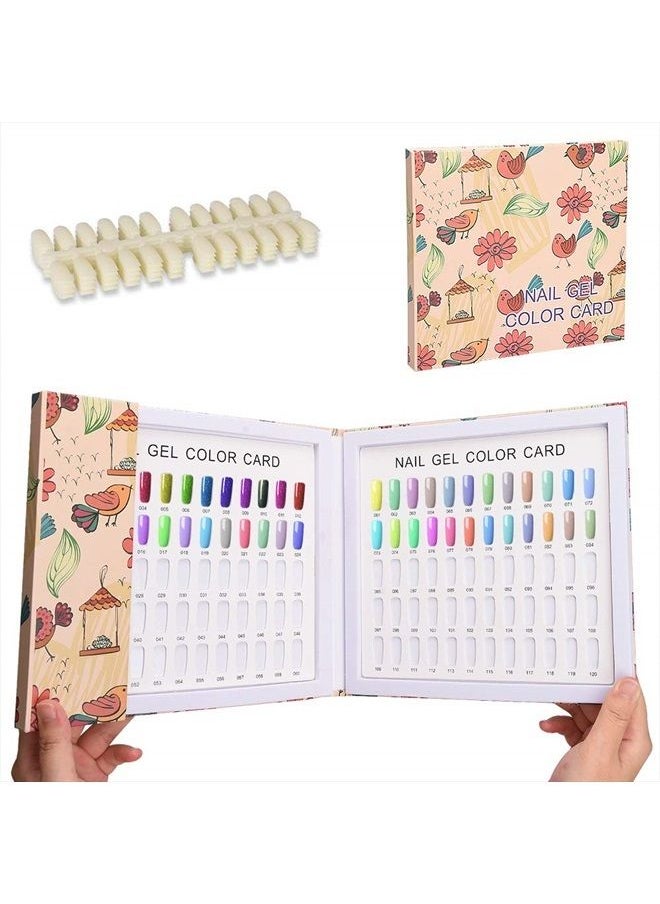 Noverlife 120 Nail Colors Display Book with 120 False Nail Tips, Nail Gel Polish Display Chart, Manicure Salon Studio Nail Art Samples Color Swatches Cardboard Nail Design Showcase  - Image 1