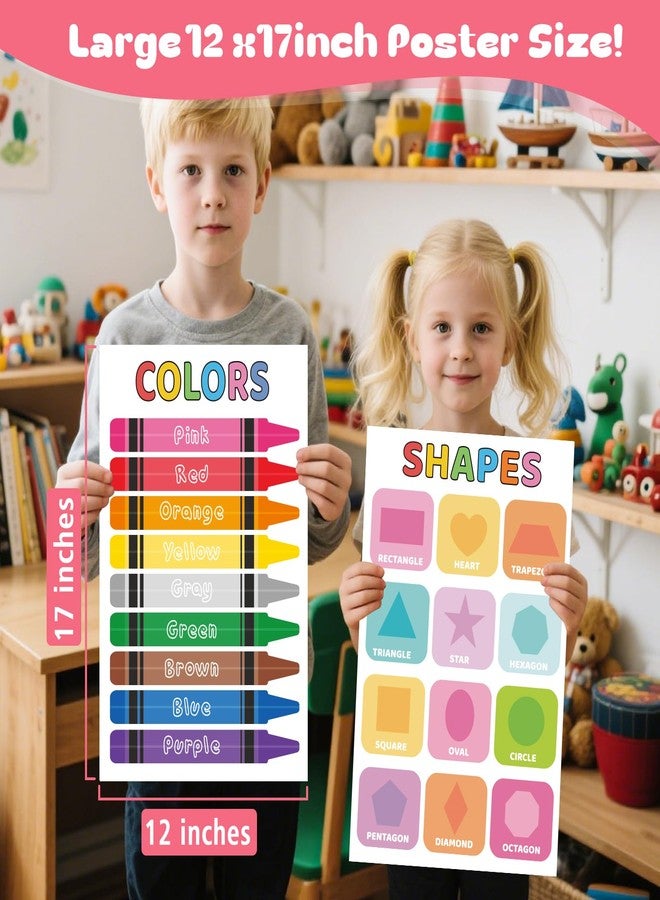 FloraSea 16 Educational Posters for Toddlers, Kindergarten Classroom Must Haves, Laminated Classroom Learning Posters, Preschool Homeschool Supplier Materials Alphabet Number Chart Classroom Wall Decor - Image 3
