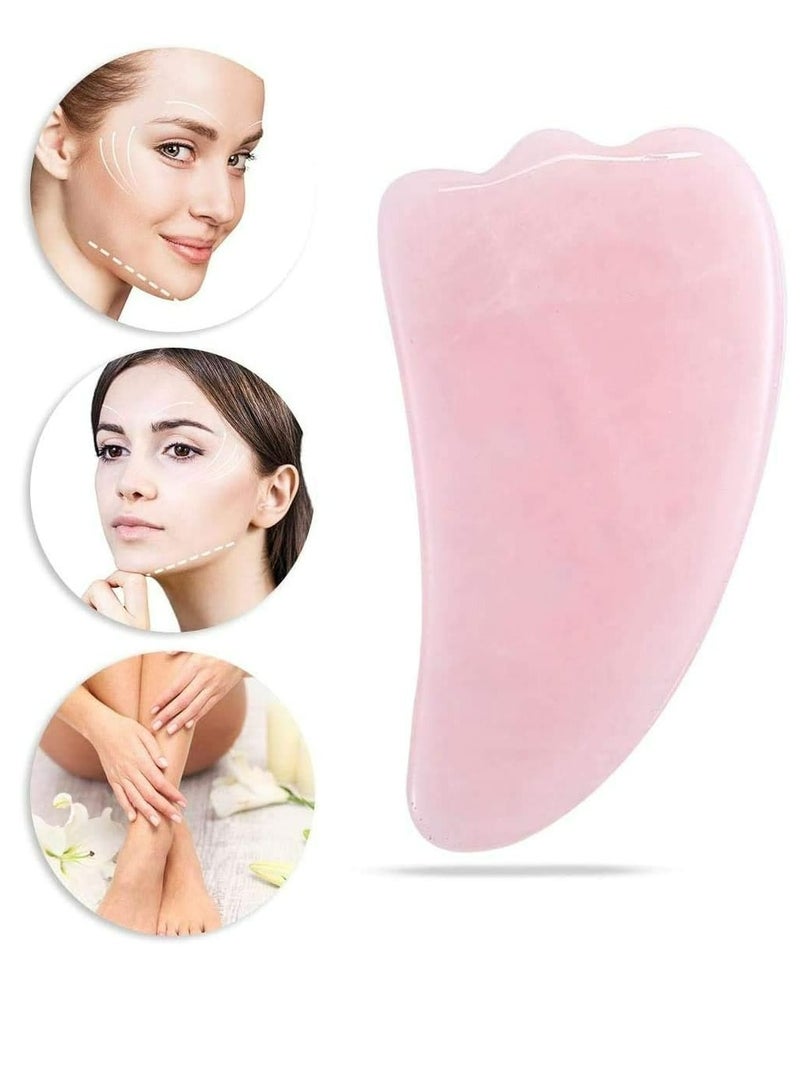 إسكدنيا قطعتان من أداة وضع كريم العين من الكوارتز الوردي من غوا شا، عصا تدليك العين، قلم الوخز بالإبر، علاج نقطة الوجه، أداة علاج كشط الاسترخاء غوا شا للنساء لتدليك الوجه - Image 4