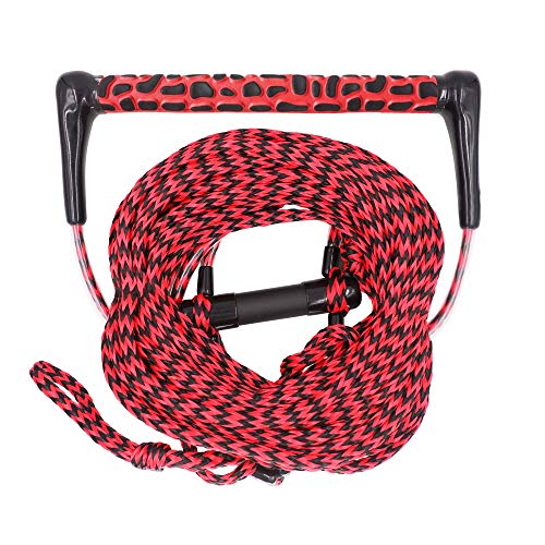 Obcursco Wakeboard Rope, 70FT Water Ski Ropes with EVA Handle. Ideal for Water Skiing, Wakeboard, Kneeboard (70FT, Red & Black) - Image 1