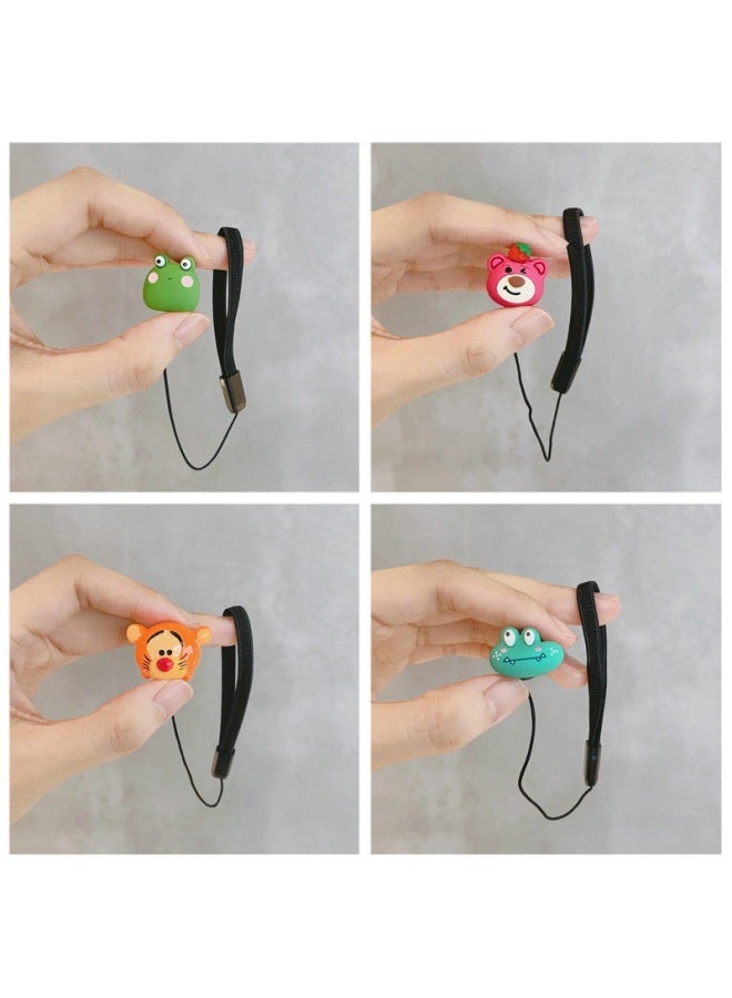 Digital Camera Lens Cover Anti-loss Rope Palm Kapibala Strawberry Bear Kulomi Katong Micro SLR Accessories-Color:Lf-40 Strawberry Bear Anti-lost Rope On Top Of Head - Image 3
