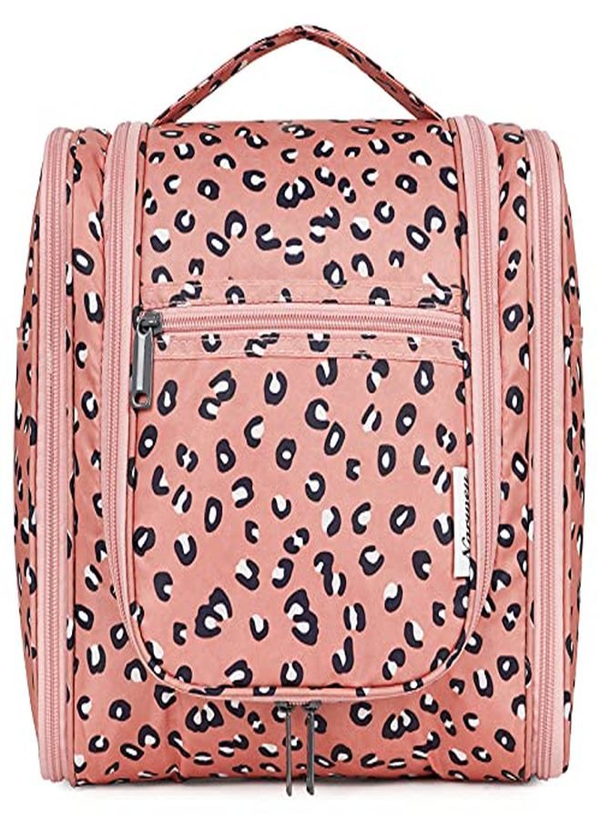 Narwey G Travel Toiletry Bag Cosmetic Make Up Organizer For Women And Men (Large Orange Leopard) - Image 1