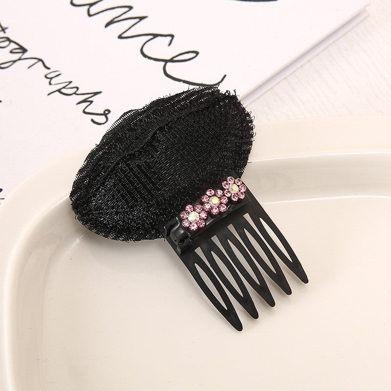 Generic Black Hair Bun Sponge Boost Volumizer Invisible Top Clip Pink air-permeable cushion hair dispenser 