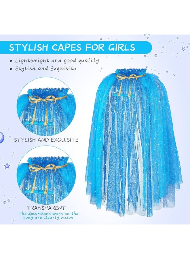 JaGely 6 Pcs Princess Cape Cloaks Girls Princess Cloak Princess Cape Girls Dress Cape Kids Cape Princess Accessories Girls Costumes for Little Girls Cosplay Party - Image 2