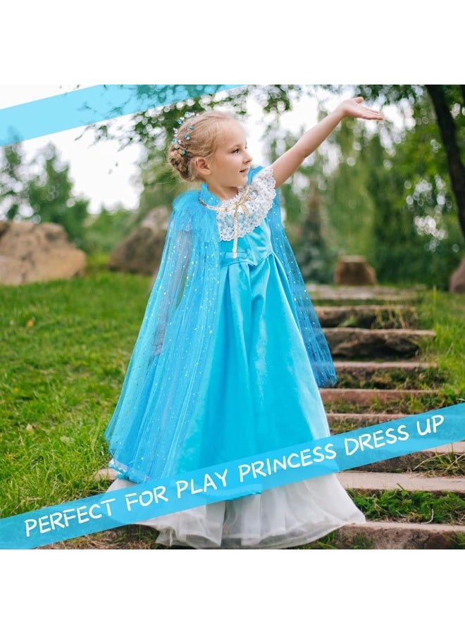 JaGely 6 Pcs Princess Cape Cloaks Girls Princess Cloak Princess Cape Girls Dress Cape Kids Cape Princess Accessories Girls Costumes for Little Girls Cosplay Party - Image 1