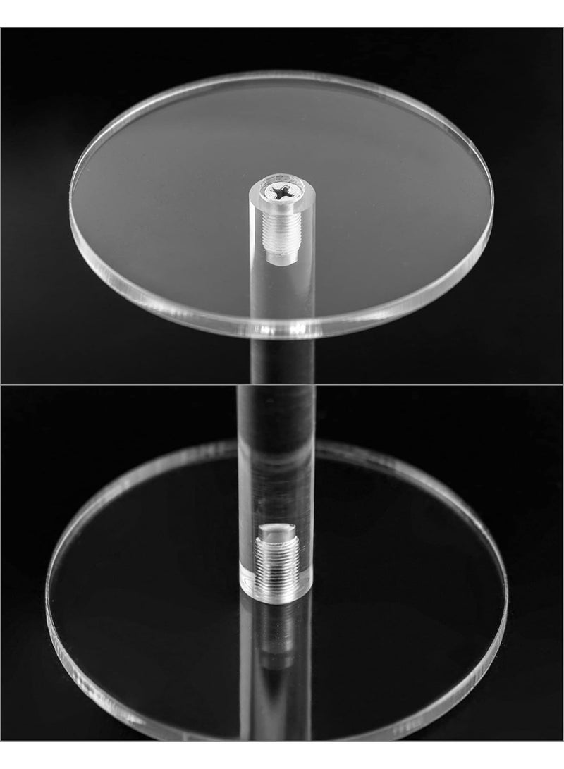 SLASA Premium Clear Round Acrylic Display Stands – Set of 3 Round Riser Stands for Display and Presentation - Image 2