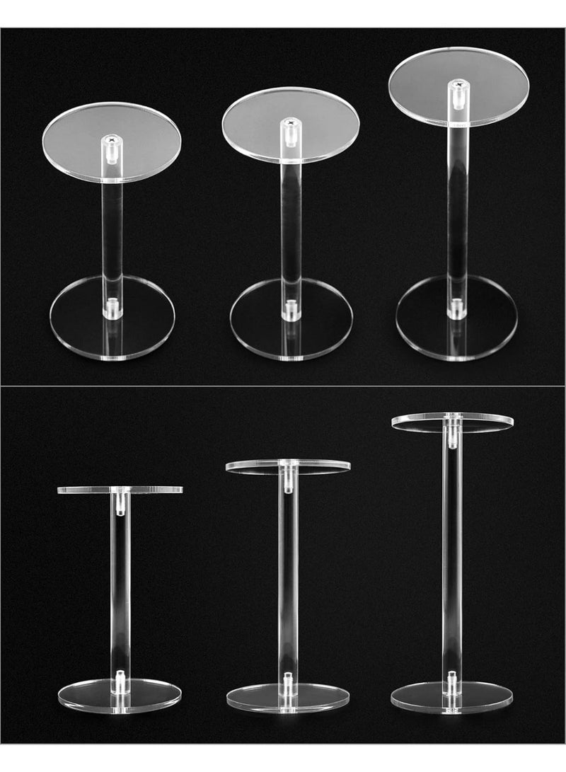 SLASA Premium Clear Round Acrylic Display Stands – Set of 3 Round Riser Stands for Display and Presentation - Image 3