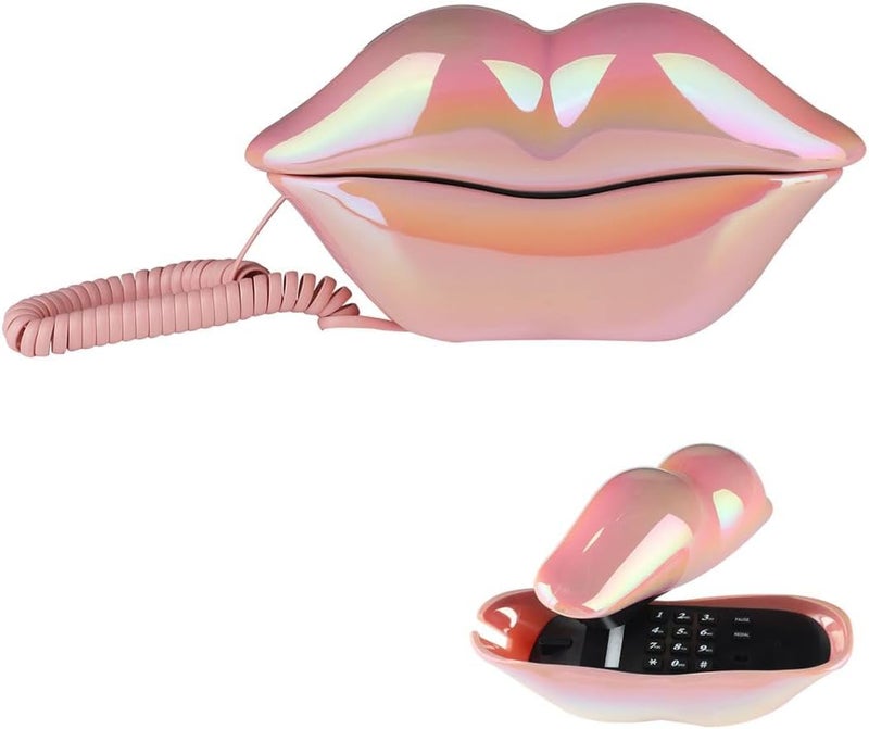 Quirky Lip Phone: Wired Desk Telephone - Decorative Novelty for Home and Office - Image 1