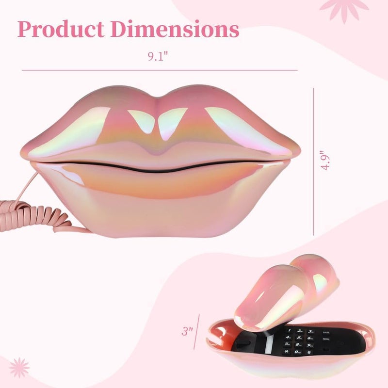 Quirky Lip Phone: Wired Desk Telephone - Decorative Novelty for Home and Office - Image 4