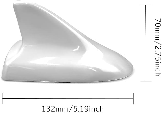 idain Auto Car Shark Fin Universal Roof Antenna Dummy Aerial for Decoration ONLY (White) - Image 2