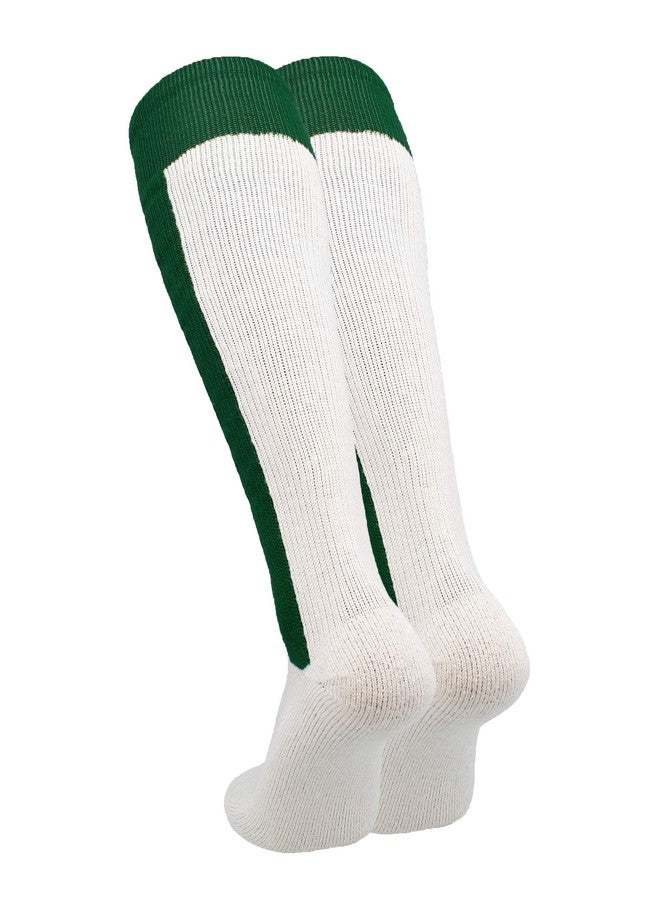 TCK 2-in-1 Baseball Stirrup Socks | Classic Knit-In Design | Made in USA - Dark Green, Medium - Image 3