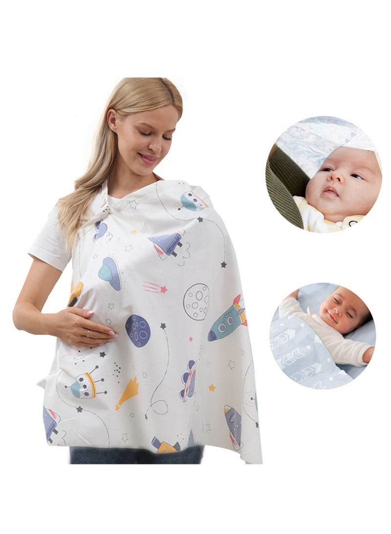 Stylish Cotton Nursing Cover with Adjustable Strap - Lightweight, Breathable & Discreet Feeding Scarf for Full Privacy  - Image 1