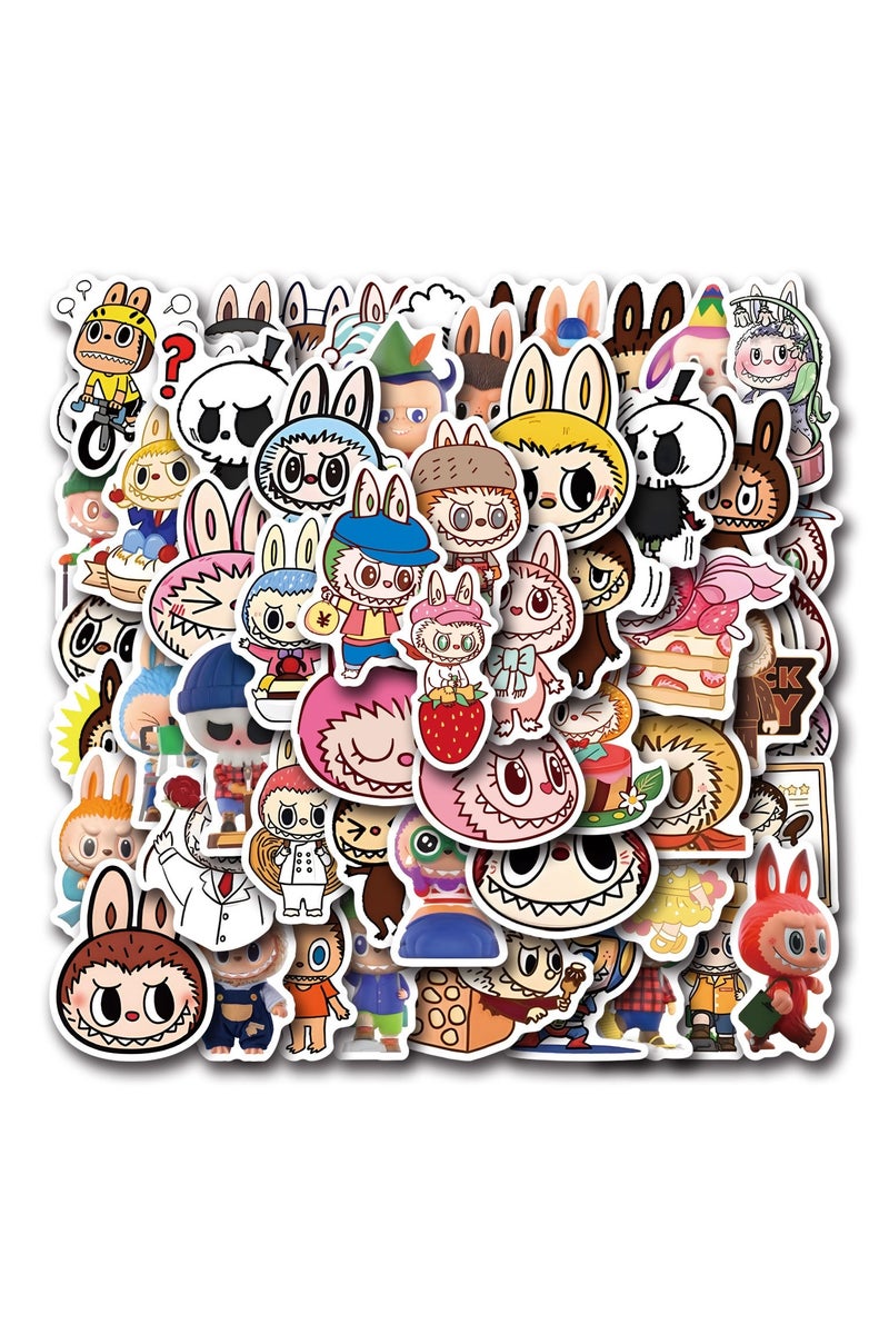 فاملي شيب 55 قطعة ملصقات لابوبو مقاومة للماء من الفينيل – للابتوب، زجاجة الماء، الحقائب، السيارة، وملصقات متينة للوح التزلج للمراهقين والبالغين (قابلة للإزالة) - Image 3