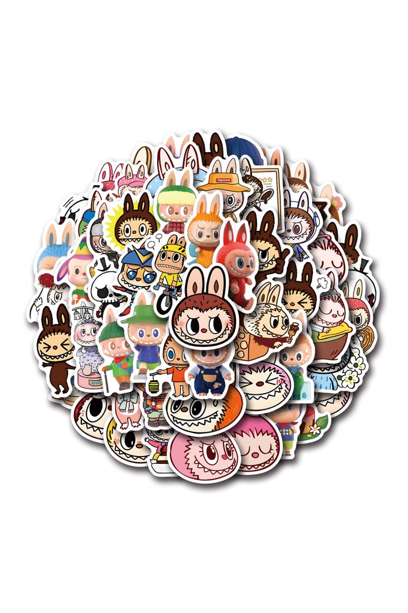 فاملي شيب 55 قطعة ملصقات لابوبو مقاومة للماء من الفينيل – للابتوب، زجاجة الماء، الحقائب، السيارة، وملصقات متينة للوح التزلج للمراهقين والبالغين (قابلة للإزالة) - Image 1