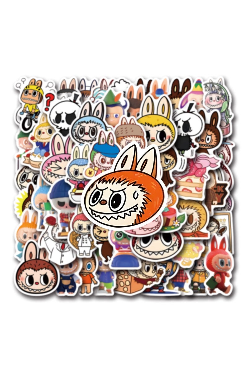 فاملي شيب 55 قطعة ملصقات لابوبو مقاومة للماء من الفينيل – للابتوب، زجاجة الماء، الحقائب، السيارة، وملصقات متينة للوح التزلج للمراهقين والبالغين (قابلة للإزالة) - Image 5