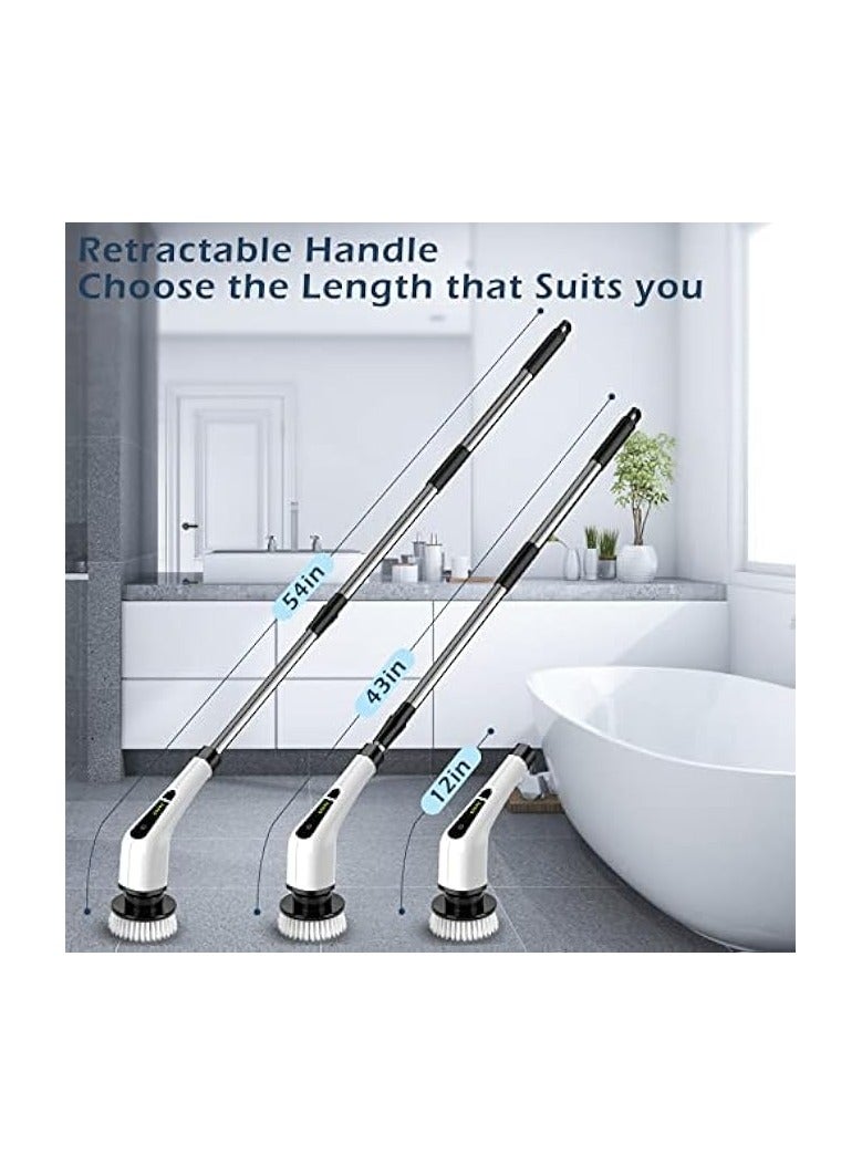 erorex Cordless Electric Spin Scrubber, Electric Cleaning Brush with 8 Replacement Brush Heads, 90Mins Working Time, 3 Adjustable Handle, 2 Adjustable Speeds for Bathroom Kitchen Bathtub Glass Car - Image 4
