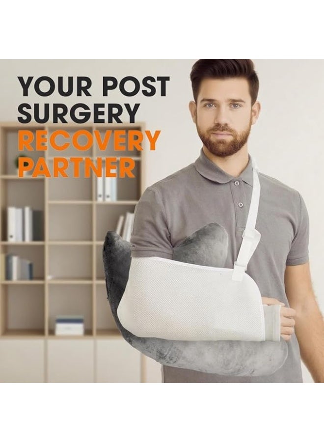 MIRFA Shoulder Surgery Recovery Pillow for Side Sleepers, Arm Support Cushion for Rotator Cuff Injury & Post Surgery Comfort (Grey) - Image 3