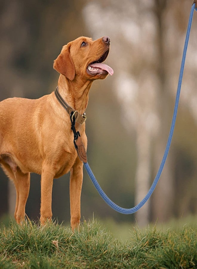 مايل هاي لايف حبل مقود من Mile High Life مع وصلة من الجلد الطبيعي، 6 أقدام/5 أقدام/4 أقدام، حبل مقود شديد التحمل للكلاب المتوسطة والكبيرة (أزرق وأبيض، 48 بوصة) - Image 2