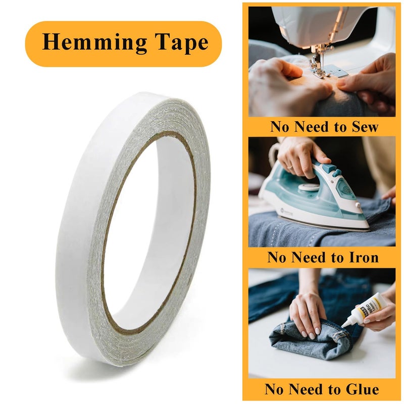 Hoacm Double Sided Tape for Clothes, 1/2Inch*40 FT Hemming Tape for Pants, No Sewing Ironing Hem Tape for Curtains Jeans Clothing Fabric Arts - Image 2