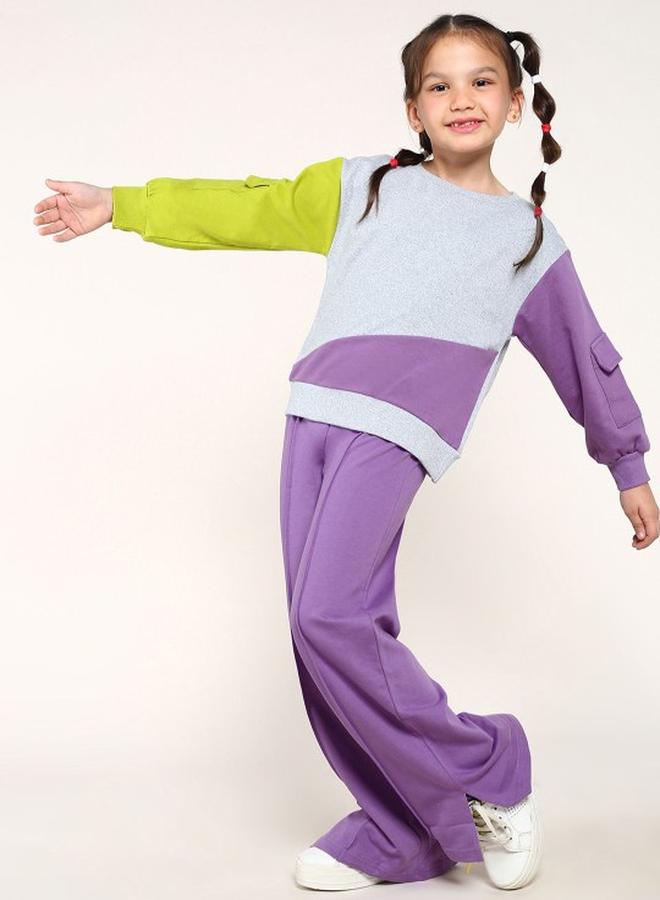 Bonkids Girl's clothing set in regular fit multicolour colour cotton fabric embellished pattern pull over closure woven weave type round collar type round neckline half sleeve length full bottom body wear length casual bottom body wear type suitable for casual occasions – redefine everyday elegance your way!  - Image 3