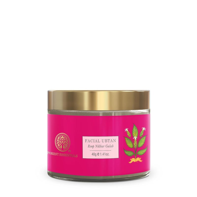 Forest Essentials Roop Nikhar Gulab Ubtan Ayurvedic Face Mask For Dry Skin Gentle Exfoliating Face Pack Gives Smooth Radiant And Brighter Complexion With Rose Pistachio 1 Count - Image 1