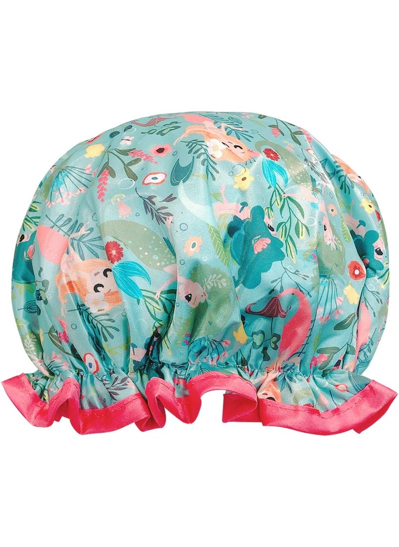 allydrew - allydrew Reusable Women's Waterproof Shower Caps for Long Hair, Mermaids - Image 1